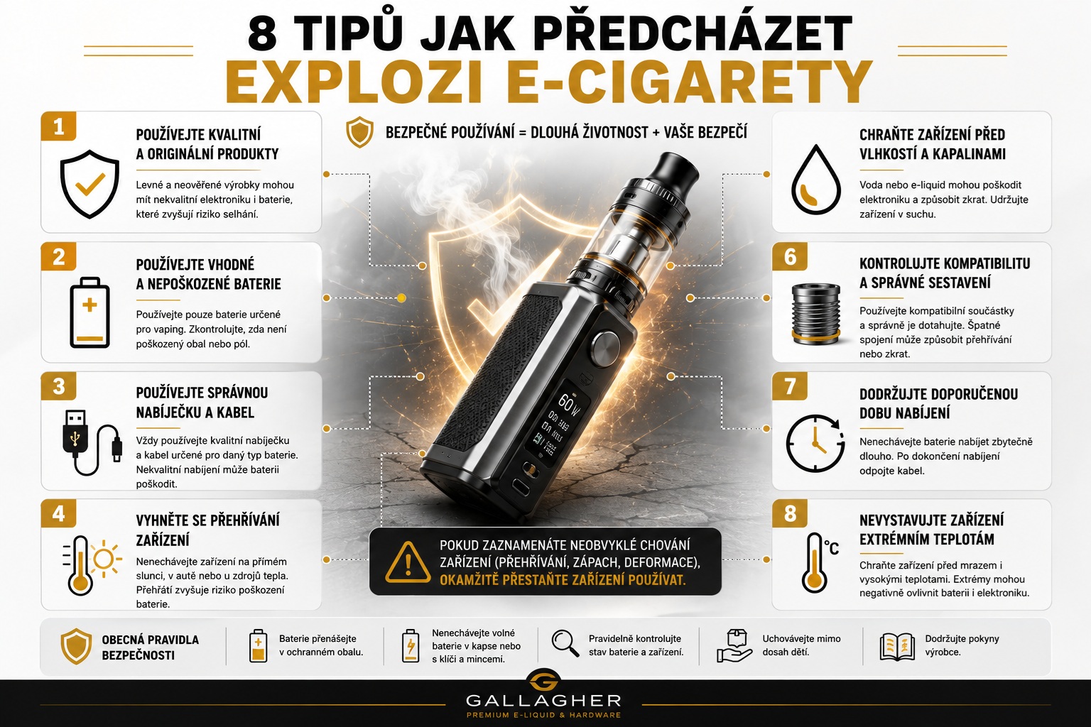 8 typů jak předcháze explozi e-cigarety